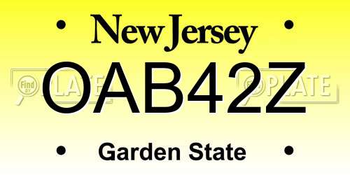 OAB42Z New Jersey License Plate
