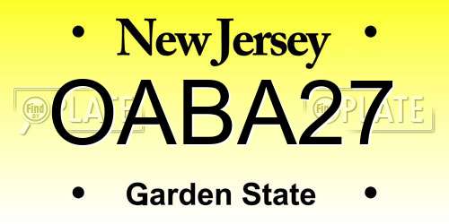 OABA27 New Jersey License Plate