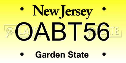 OABT56 New Jersey License Plate