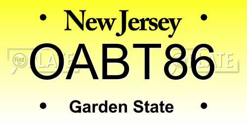 OABT86 New Jersey License Plate