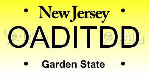 OADITDD New Jersey License Plate