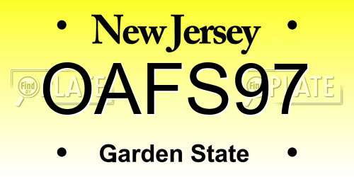 OAFS97 New Jersey License Plate