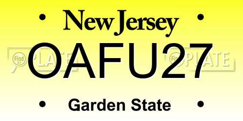 OAFU27 New Jersey License Plate