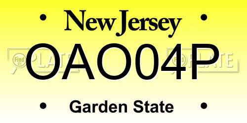 OAO04P New Jersey License Plate