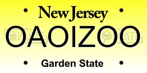 OAOIZOO New Jersey License Plate