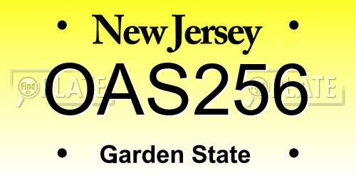 OAS256 New Jersey License Plate