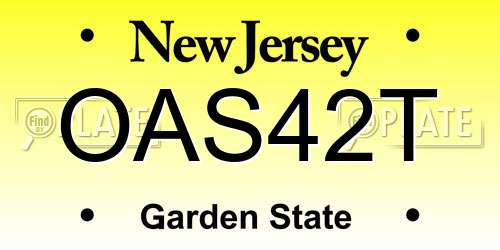 OAS42T New Jersey License Plate