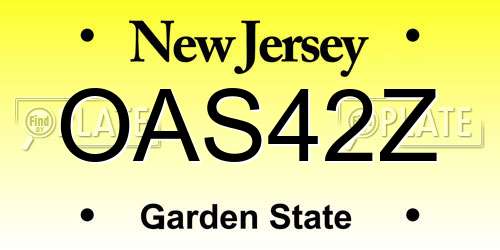OAS42Z New Jersey License Plate