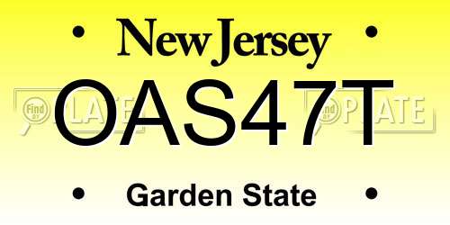 OAS47T New Jersey License Plate
