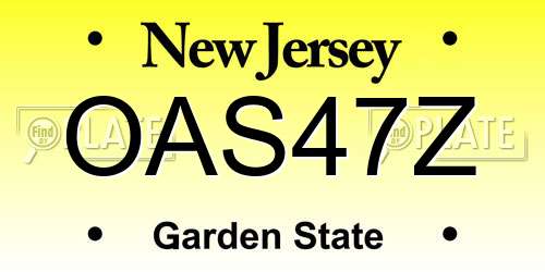 OAS47Z New Jersey License Plate