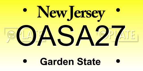OASA27 New Jersey License Plate