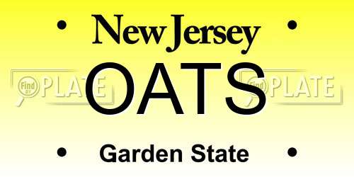 OATS New Jersey License Plate