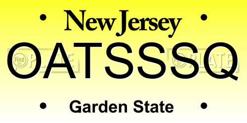OATSSSQ New Jersey License Plate
