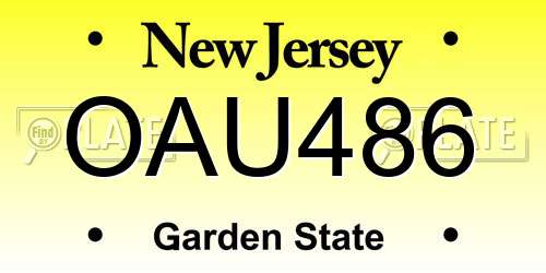 OAU486 New Jersey License Plate