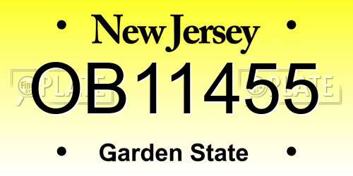OB11455 New Jersey License Plate
