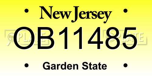 OB11485 New Jersey License Plate