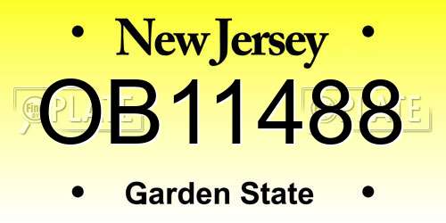 OB11488 New Jersey License Plate