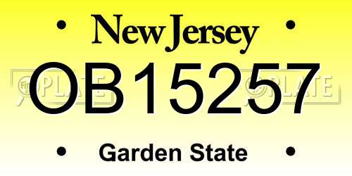 OB15257 New Jersey License Plate