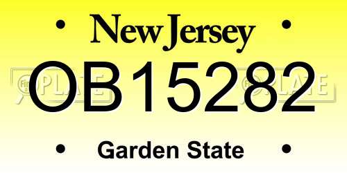 OB15282 New Jersey License Plate
