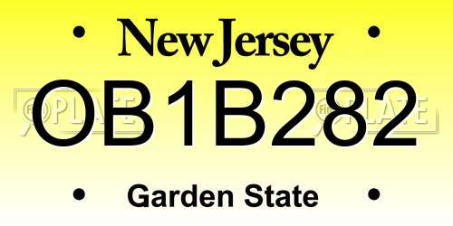 OB1B282 New Jersey License Plate
