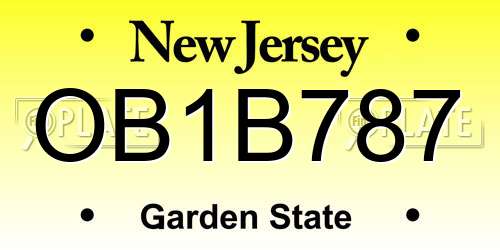 OB1B787 New Jersey License Plate