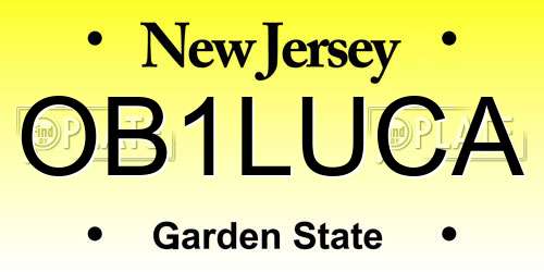 OB1LUCA New Jersey License Plate