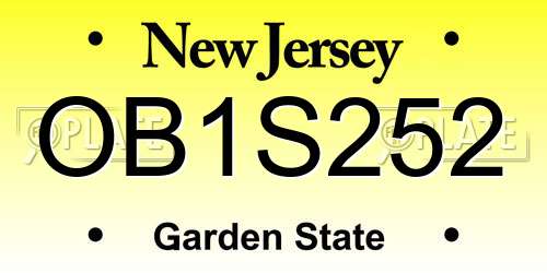 OB1S252 New Jersey License Plate
