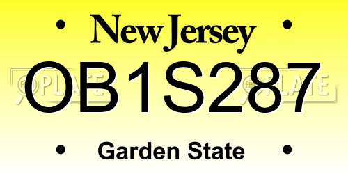OB1S287 New Jersey License Plate