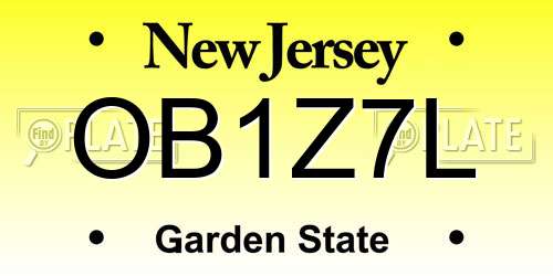 OB1Z7L New Jersey License Plate