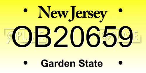 OB20659 New Jersey License Plate