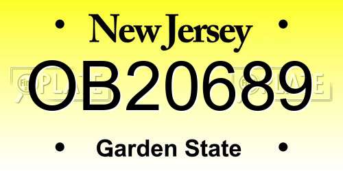 OB20689 New Jersey License Plate