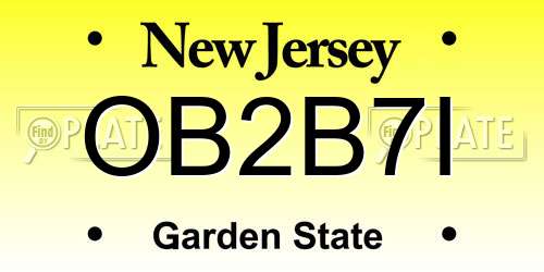 OB2B7I New Jersey License Plate