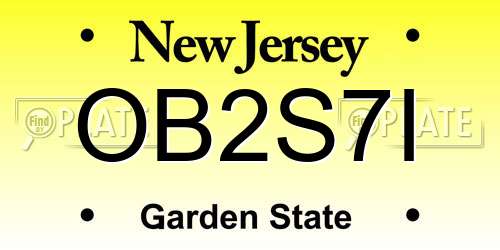 OB2S7I New Jersey License Plate