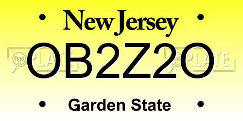OB2Z2O New Jersey License Plate
