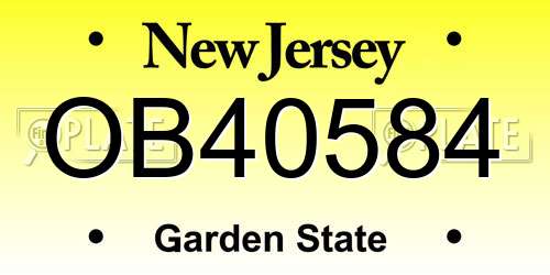 OB40584 New Jersey License Plate