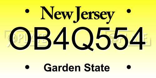 OB4Q554 New Jersey License Plate