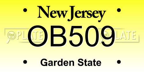 OB509 New Jersey License Plate