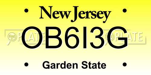OB6I3G New Jersey License Plate