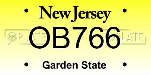 OB766 New Jersey License Plate