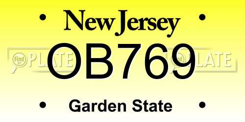 OB769 New Jersey License Plate