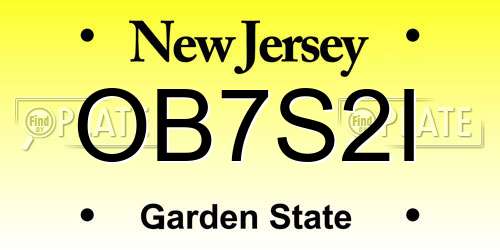 OB7S2I New Jersey License Plate