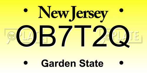 OB7T2Q New Jersey License Plate