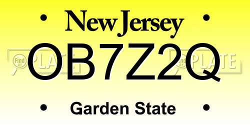 OB7Z2Q New Jersey License Plate