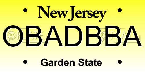 OBADBBA New Jersey License Plate