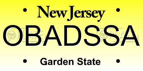 OBADSSA New Jersey License Plate