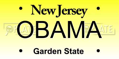 OBAMA New Jersey License Plate