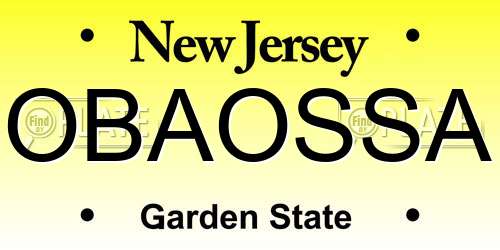 OBAOSSA New Jersey License Plate
