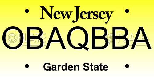 OBAQBBA New Jersey License Plate