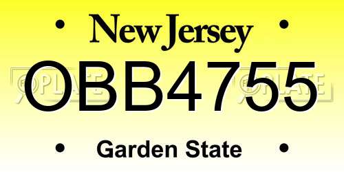 OBB4755 New Jersey License Plate