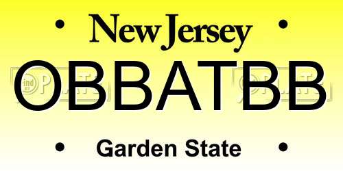OBBATBB New Jersey License Plate